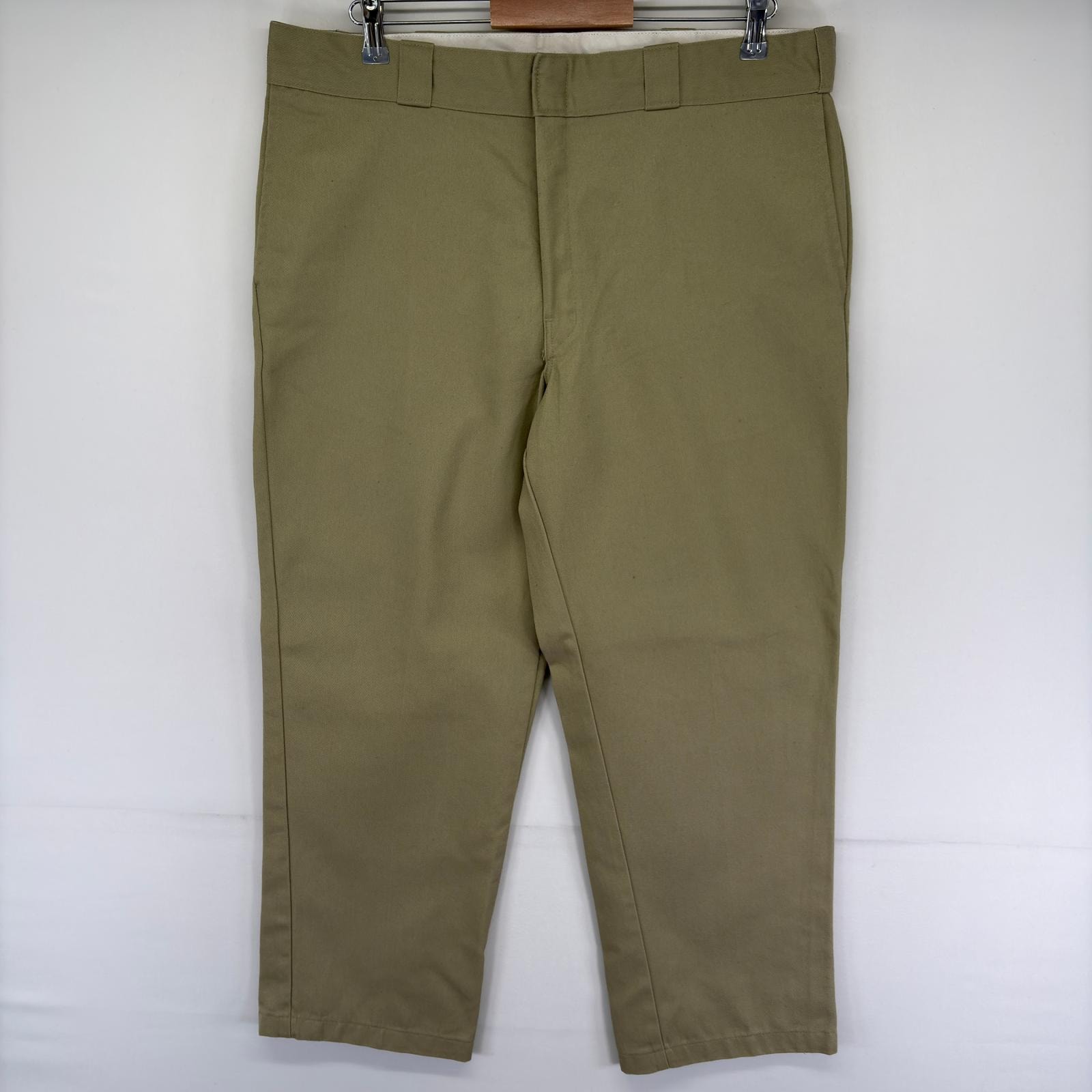 古着 ディッキーズ Dickies パンツ 874 チノパン スラックス ワンポイント ストレート ジップフライ w38 L29  グレー系 メンズ