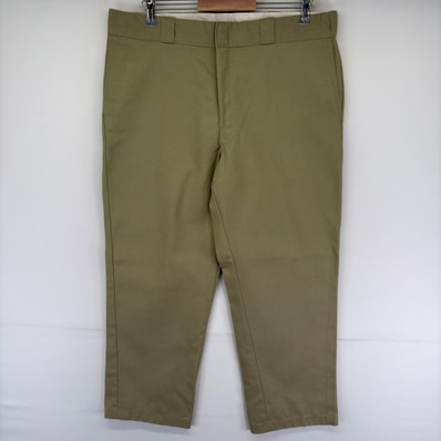 古着 ディッキーズ Dickies パンツ 874 チノパン スラックス ワンポイント ストレート ジップフライ w38 L29 グレー系 メンズ