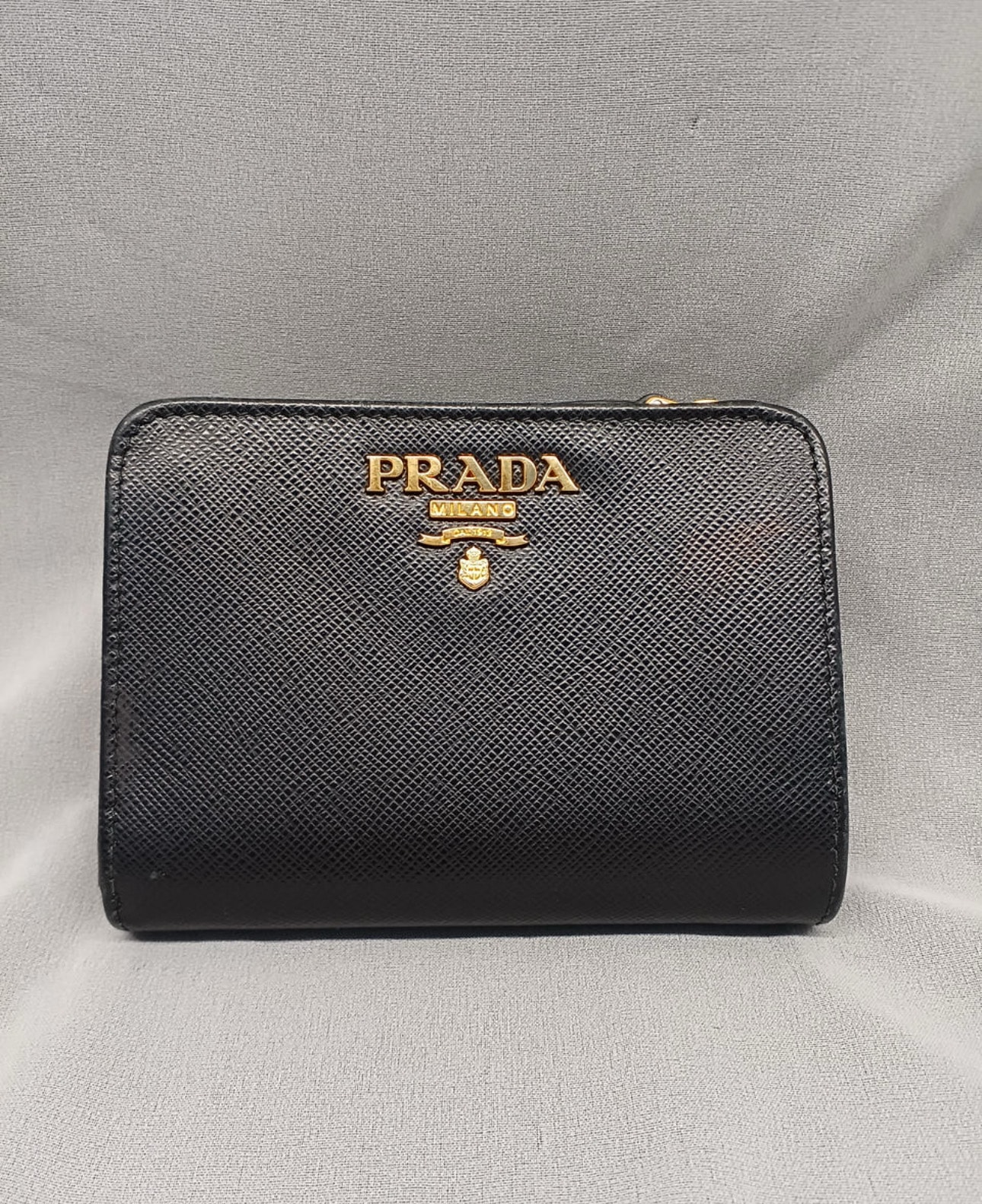 PRADA Small Saffiano Leather Wallet "Black"
