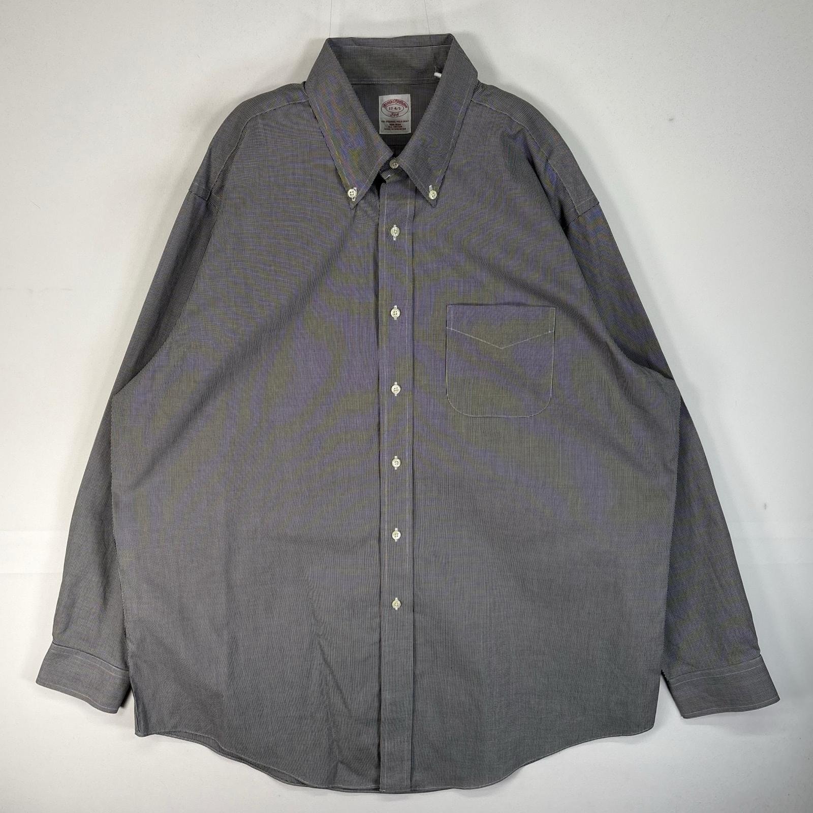 古着 ブルックスブラザーズ Brooks Brothers 長袖シャツ 胸ポケ 346 ボタンダウン XL  ブラック系 チェック メンズ