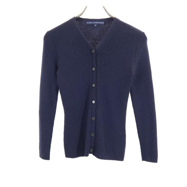 RALPH LAUREN SPORT ラルフローレンスポーツ ウール 長袖 Vネック ニット カーディガン M ネイビー