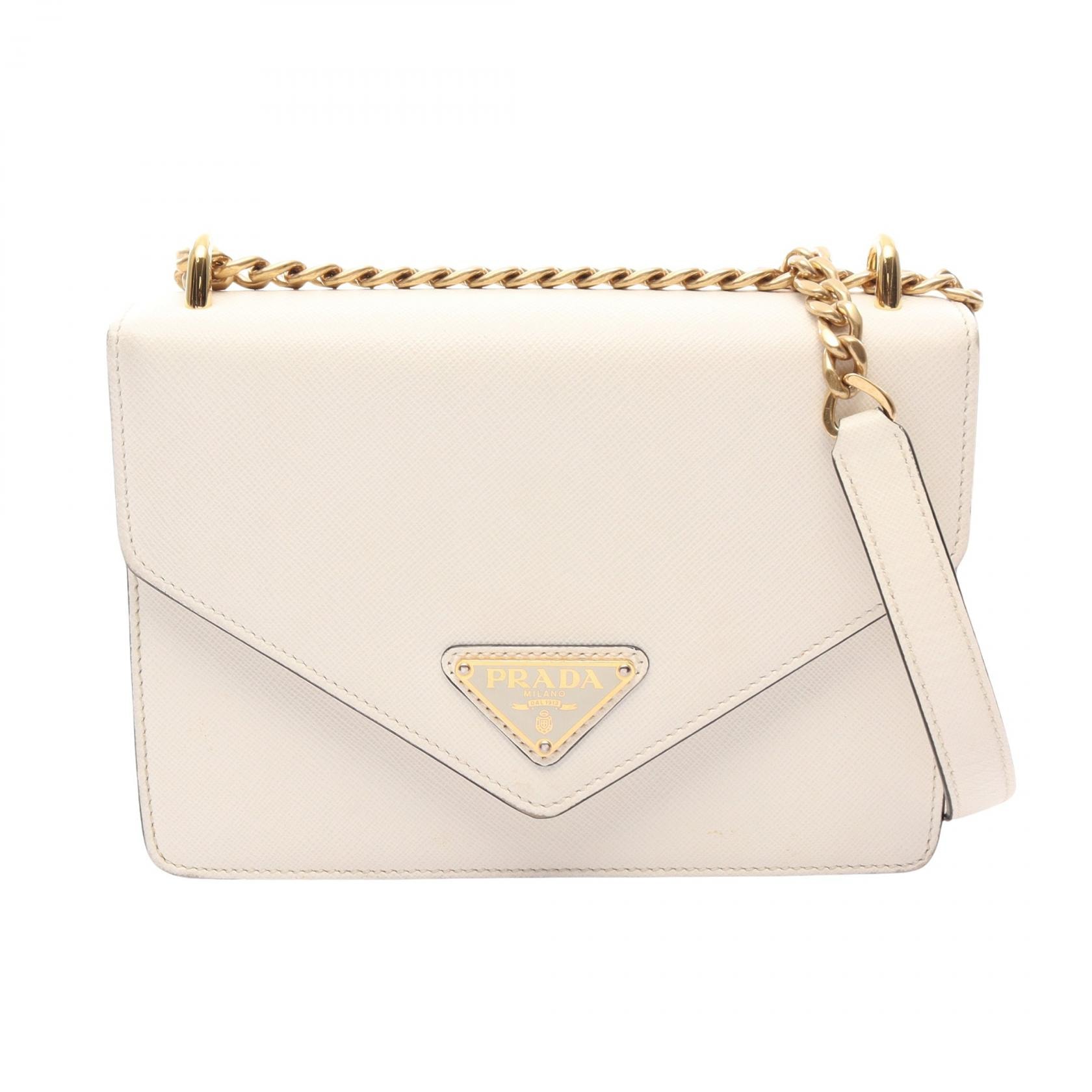 プラダ PRADA ショルダーバッグ バッグ サフィアーノレザー レディース ホワイト系 1BD200 【中古】