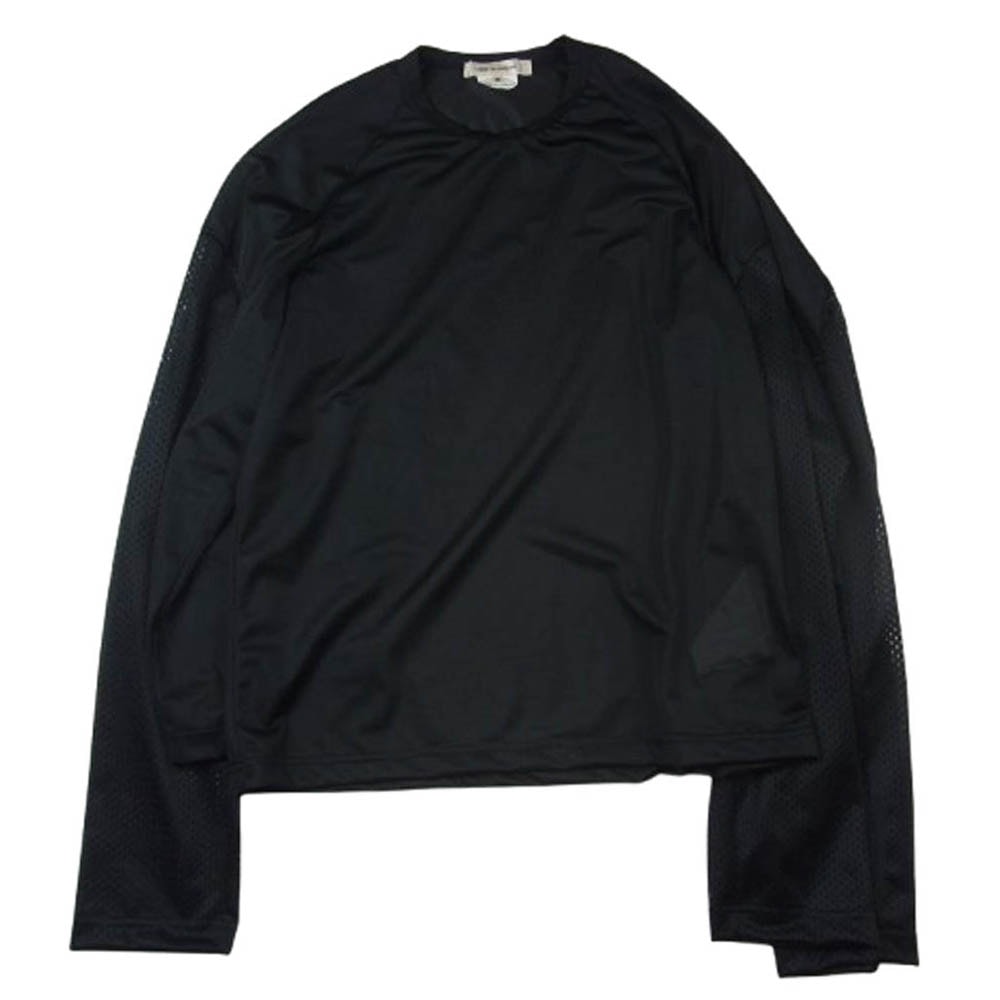 COMME des GARCONS コムデギャルソン カットソー AD2024 GO-T022 メッシュ切替 長袖 アームデザイン シースルー カットソー ブラック系 M【中古】