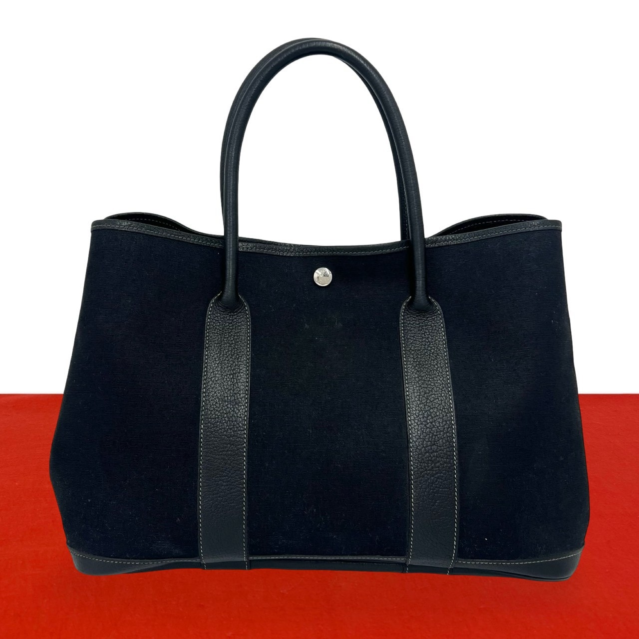 HERMES エルメス ガーデンパーティ PM トワルオフィシエ ネゴンダ トートバッグ ブラック
31798
