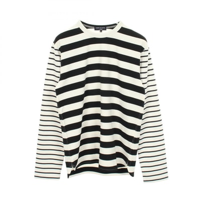 コムデギャルソンオム COMME des GARCONS HOMME ボーダー 長袖Tシャツ 衣料品 トップス レーヨン ポリエステル メンズ ブラック系 / ホワイト系 【中古】
