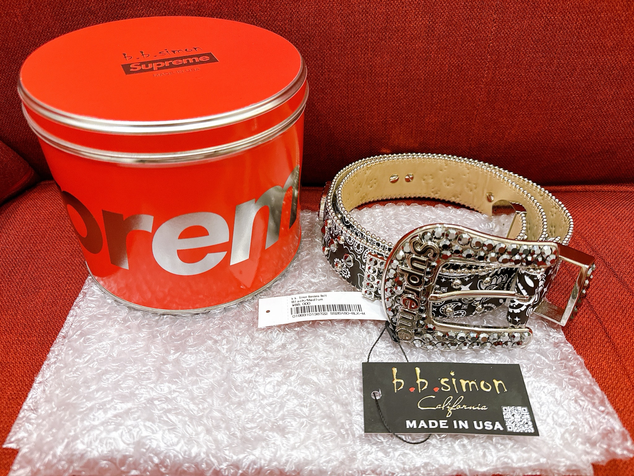 Supreme x b.b. Simon Bandana Belt "Black"
