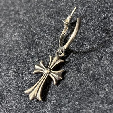 Chrome Hearts Hoop CH Cross Earrings "Silver"