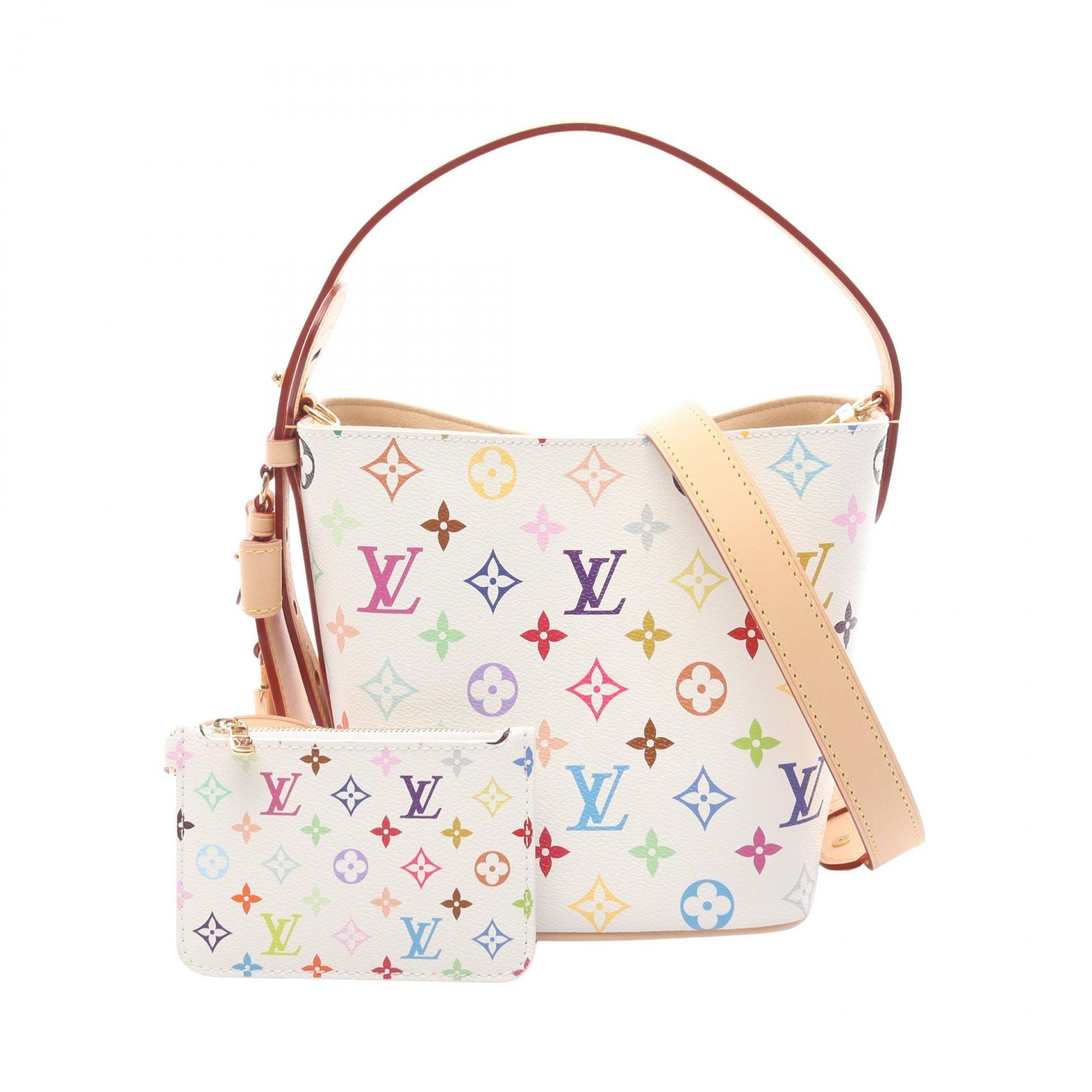 ルイ・ヴィトン LOUIS VUITTON LV × TM オールインBB モノグラムマルチカラー ハンドバッグ バッグ PVCコーティングキャンバス レザー レディース ホワイト系 / マルチカラー M13089 【中古】