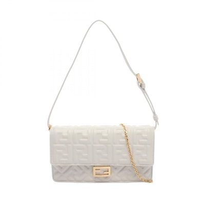 フェンディ FENDI バゲット ズッカ ショルダーバッグ バッグ レザー レディース ホワイト系 8M0498AAJDF0QVL 【新品】