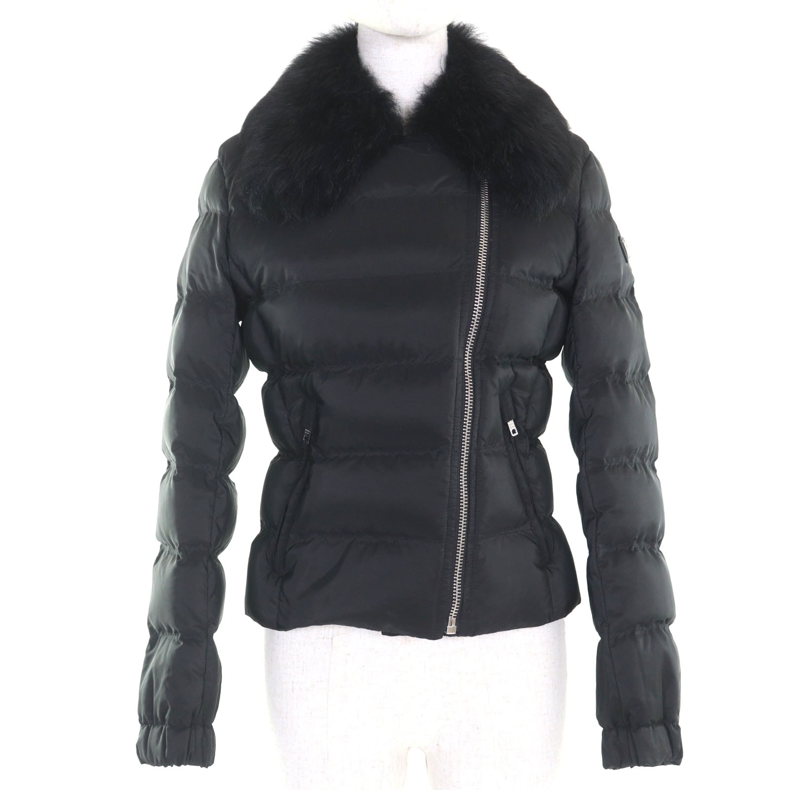 美品 プラダ ダウンジャケット ブラック レディース 40 29Y510