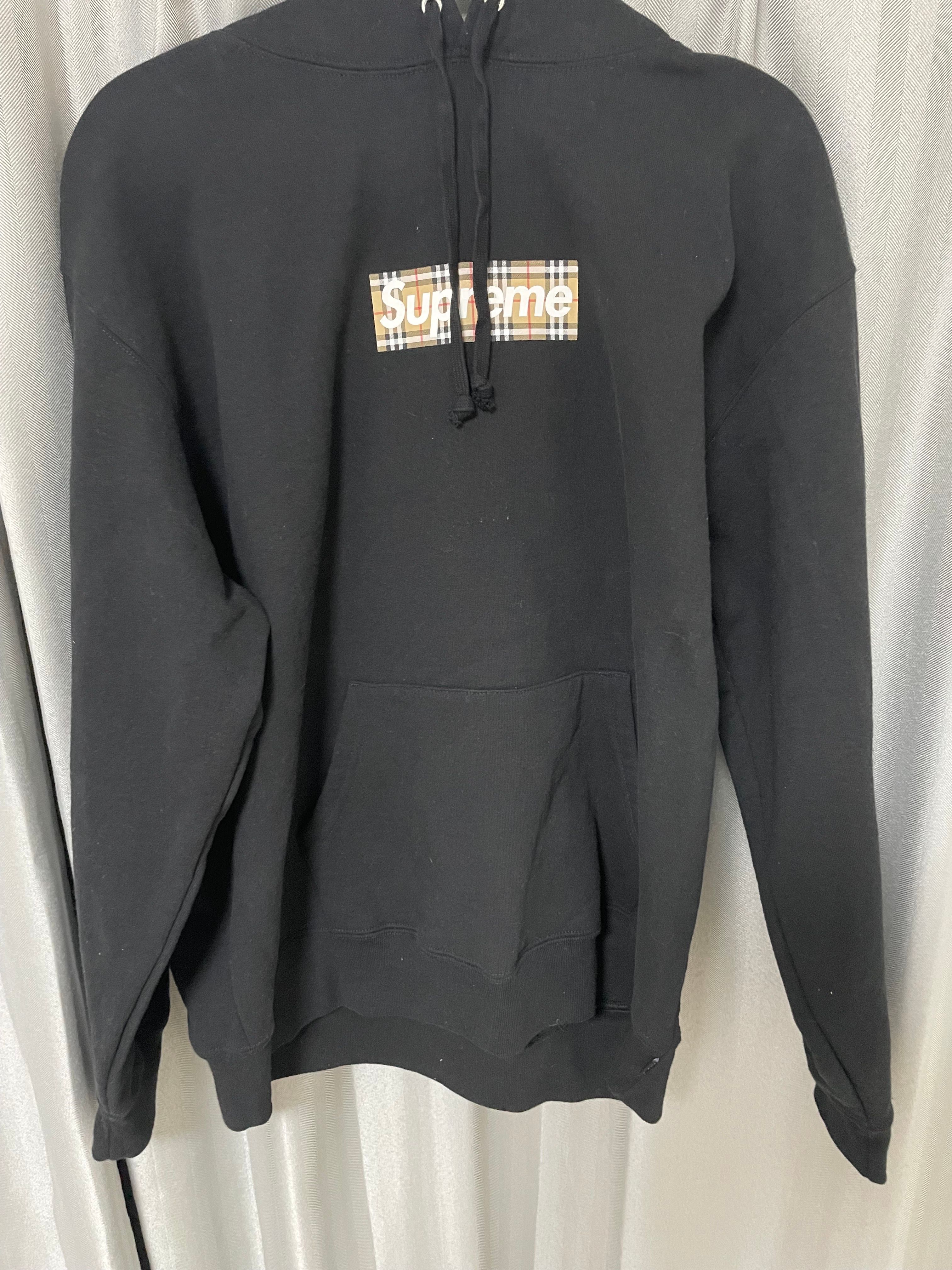 Supreme / Burberry Box Logo Hooded Sweatshirt "Black"
