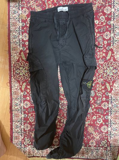 Stone Island 313L1 STRETCH BROKEN TWILL COTTON_'OLD' EFFECT_REGULAR TAPERED FIT "Black"