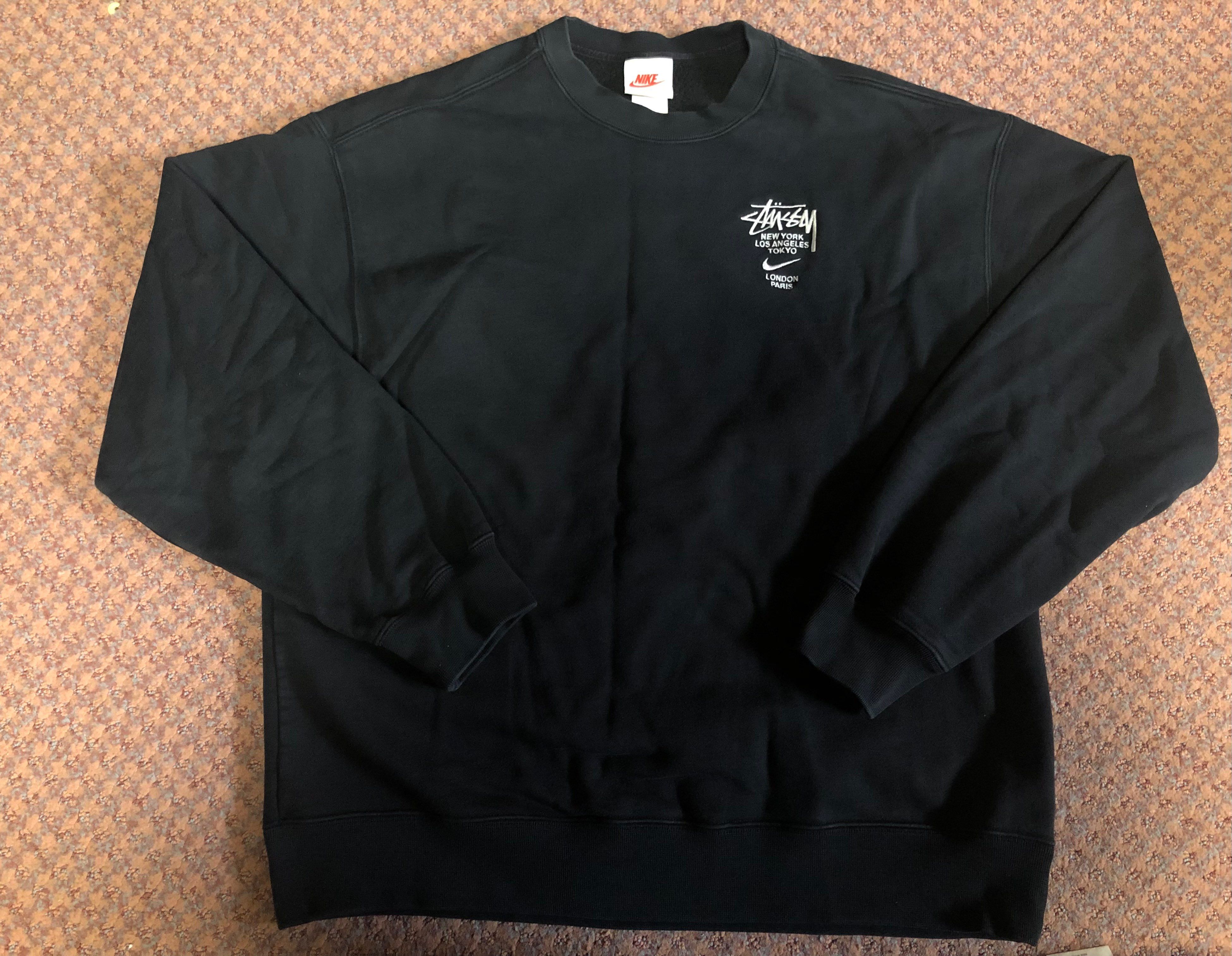 Nike x Stussy International Crewneck Sweatshirt (US Size) "Black" DC4198-010