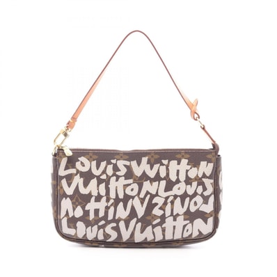 ルイ・ヴィトン LOUIS VUITTON ポシェットアクセソワール ハンドバッグ バッグ PVCコーティングキャンバス レザー モノグラム・グラフィ アルジャン レディース ブラウン系 / グレー系 M92192 【中古】