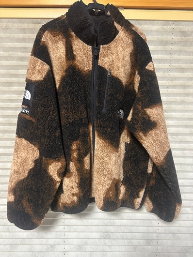 Supreme x The North Face Bleached Denim Print Fleece Jacket "Black"
