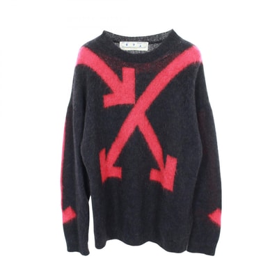 オフホワイト OFF-WHITE アロー ニット 衣料品 トップス アルパカ / モヘヤ メンズ グレー系 / ピンク系 【中古】