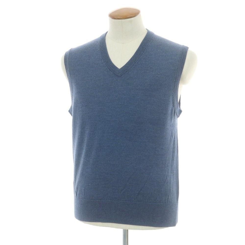 【中古】ブルックスブラザーズ Brooks Brothers ハイゲージウール ニットベスト ネイビー【サイズM】【メンズ】