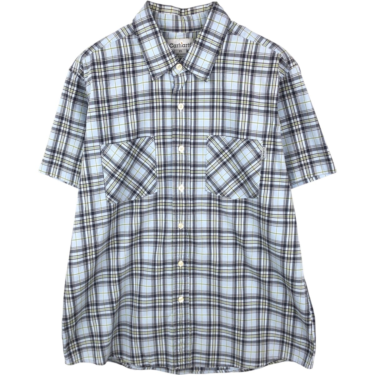 古着 カーハート Carhartt チェック柄 半袖 ワークシャツ メンズXL相当/eaa670556