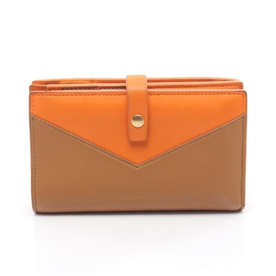 ボッテガヴェネタ BOTTEGA VENETA 二つ折り財布 財布 レザー レディース ブラウン系 / オレンジ系 【中古】