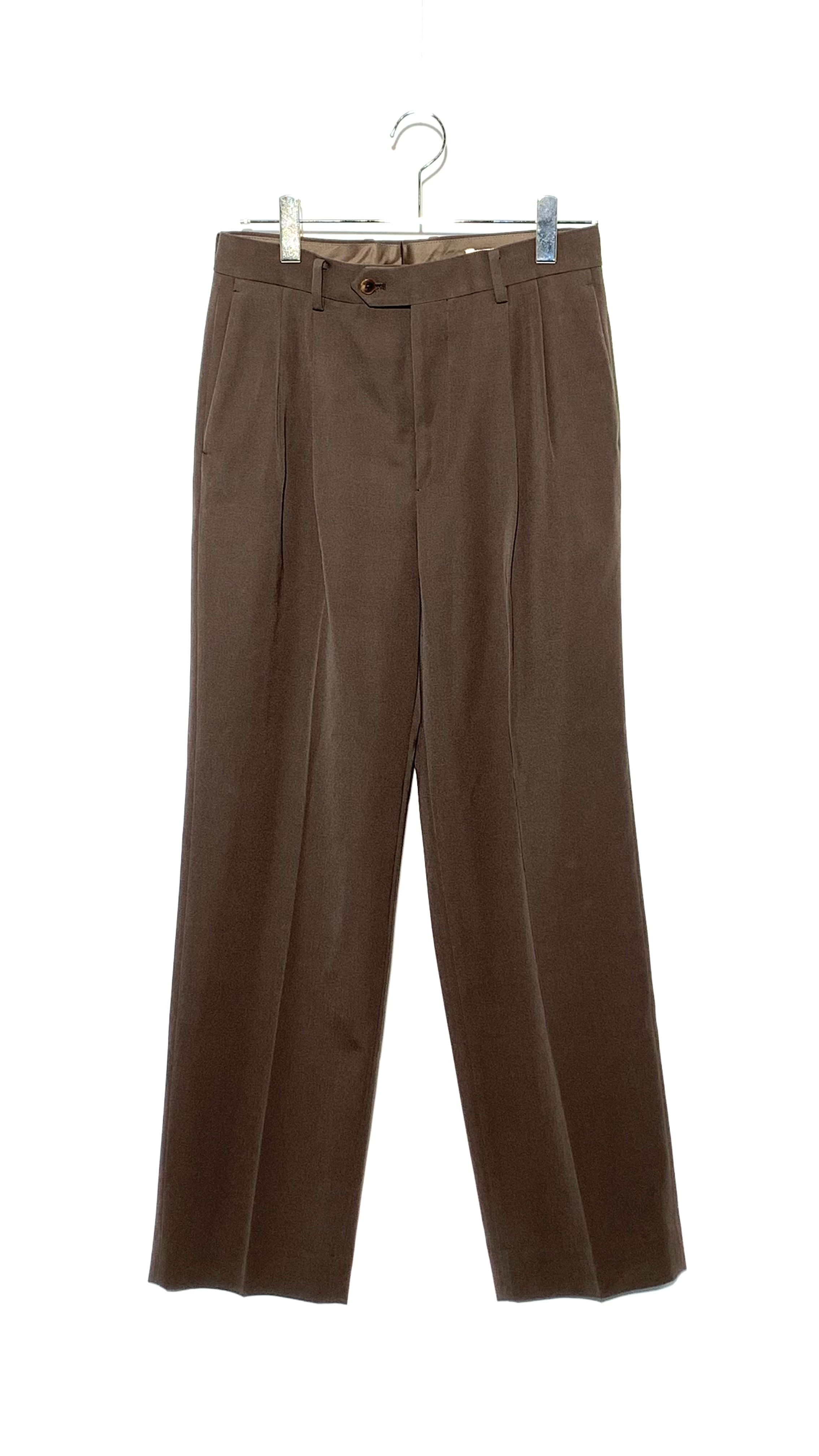 AURALEE Light Wool Max Gabardine Two-Tuck Slacks "Top Brown"