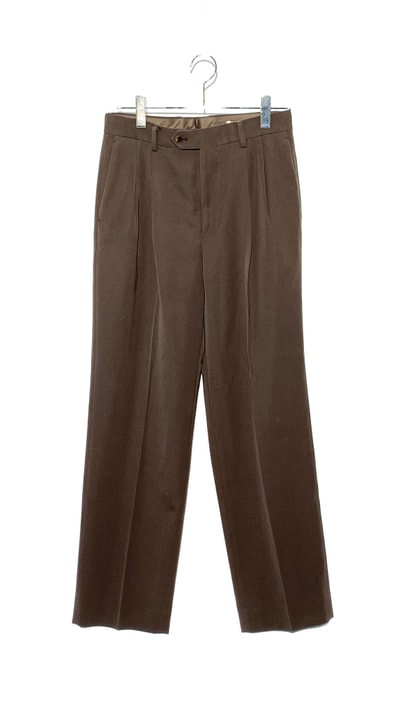 AURALEE Light Wool Max Gabardine Two-Tuck Slacks "Top Brown"