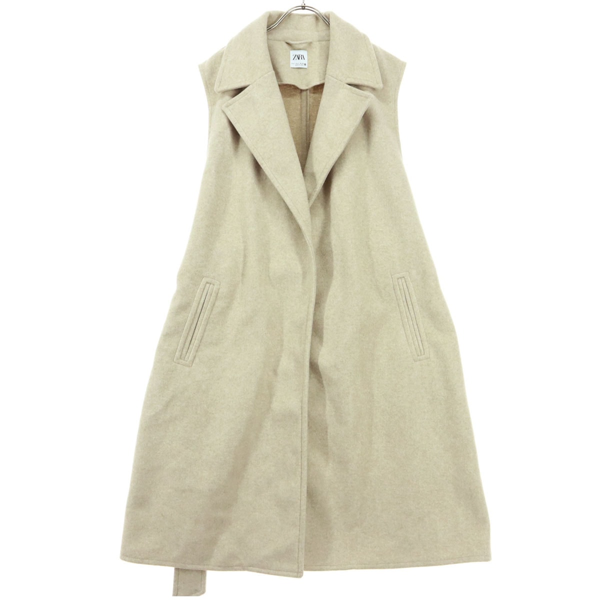 ZARA ザラ ノースリーブ ロング ニットベスト S ブラウン系