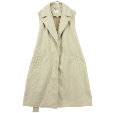 ZARA ザラ ノースリーブ ロング ニットベスト S ブラウン系