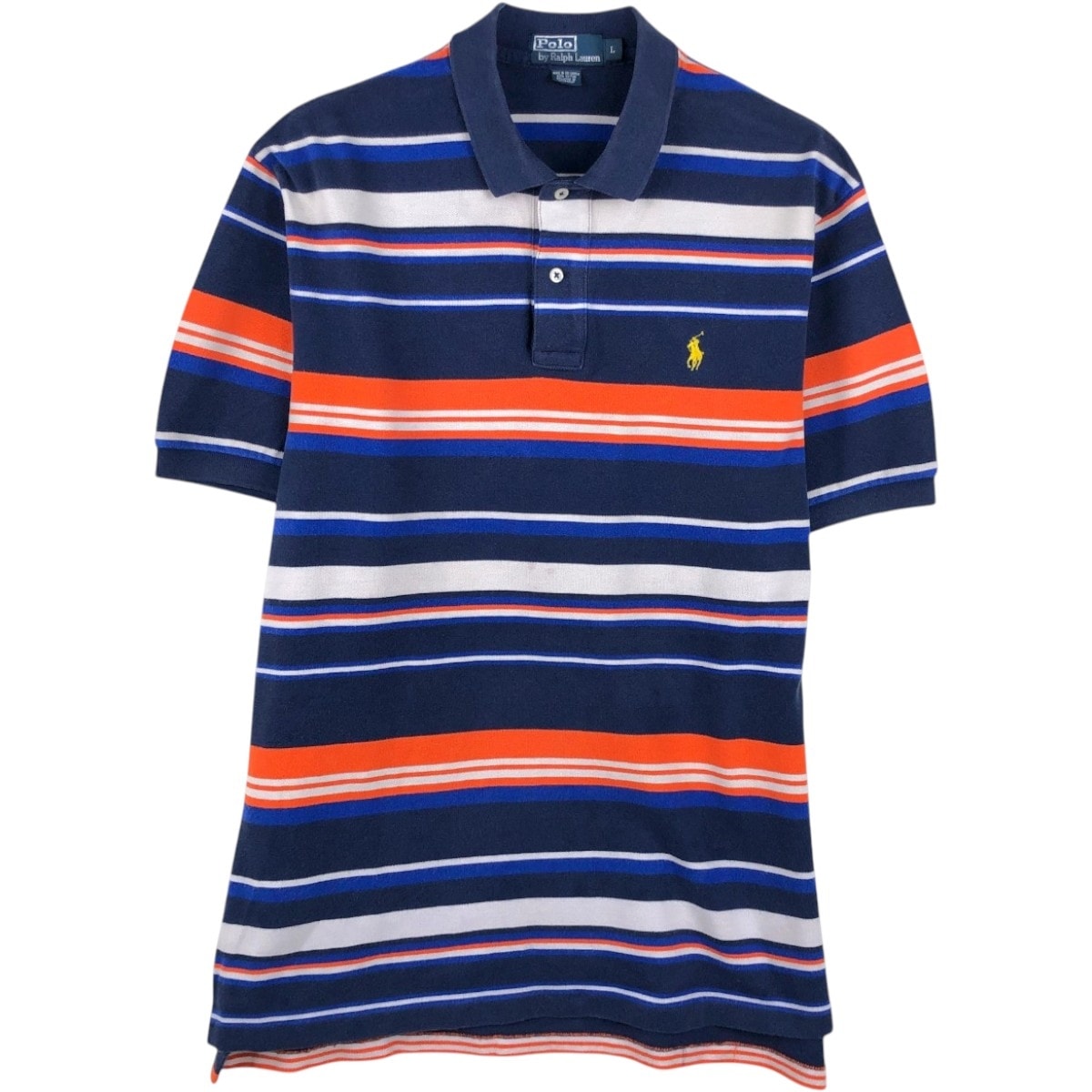 古着 ラルフローレン Ralph Lauren POLO by Ralph Lauren マルチボーダー 半袖 ボーダー ポロシャツ メンズL相当/eaa667493