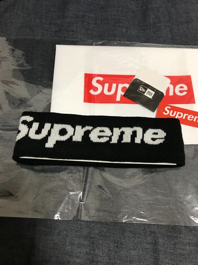 Supreme x New Era Big Logo Headband "Black"
