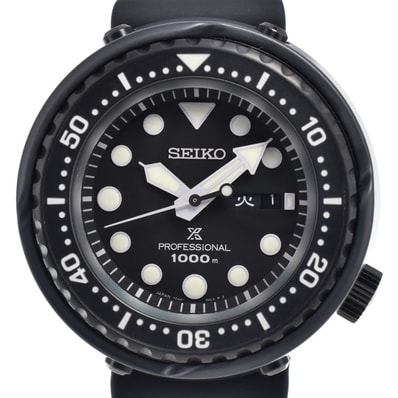 セイコー SEIKO SBBN047(7C46-0AP0) プロスペックス マリーンマスター スーパー ブラックダイヤシールド クォーツ 美品 腕時計 K#148327