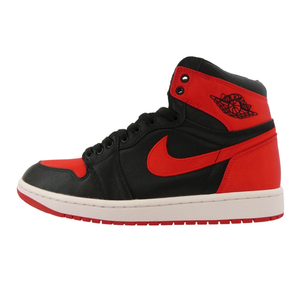 NIKE ナイキ スニーカー FD4810-061 WMNS AIR JORDAN 1 RETRO HI OG SATIN BRED エア ジョーダン 1 ハイ サテン ブレッド スニーカー ブラック系 レッド系 28.5cm【極上美品】【中古】