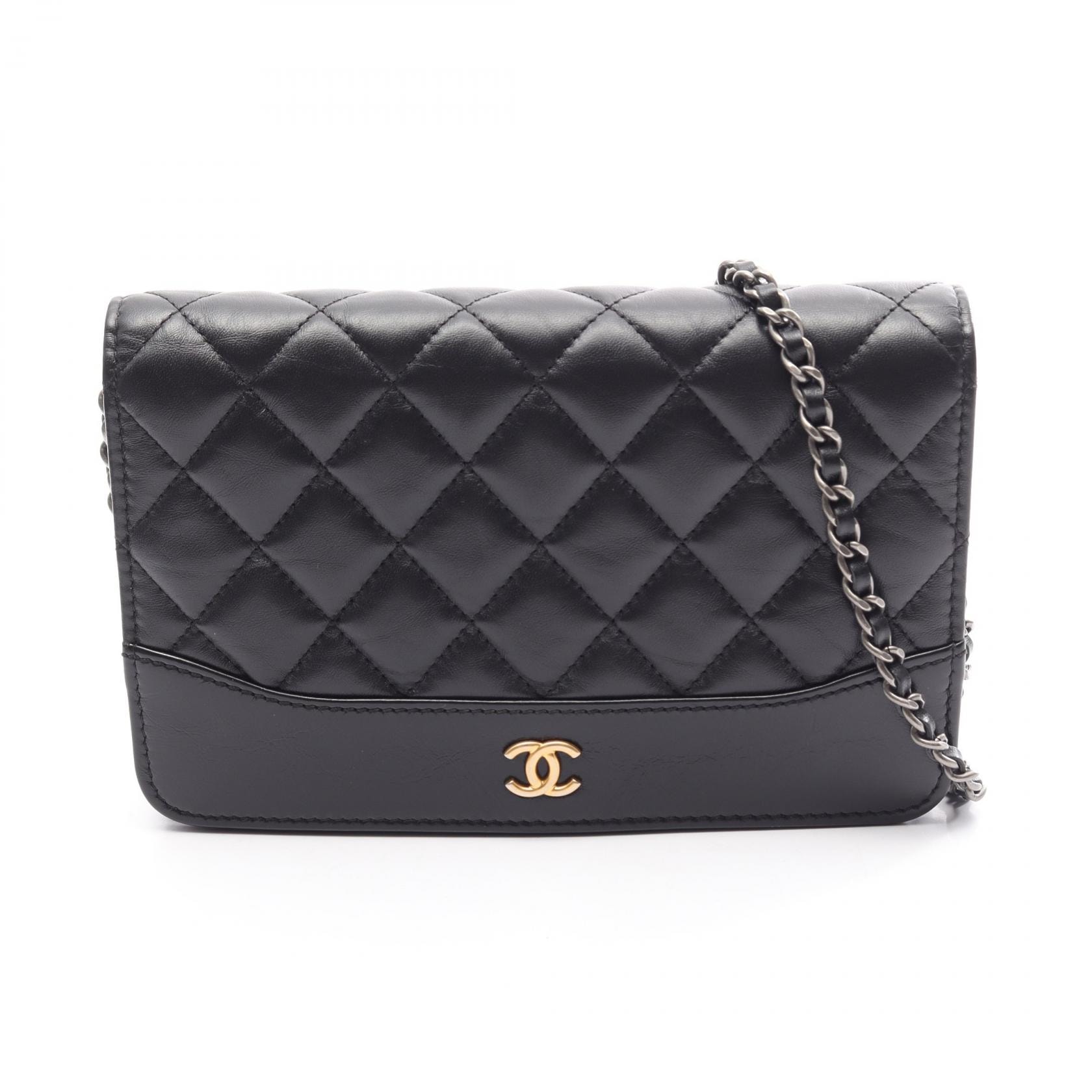 シャネル CHANEL ガブリエルドゥ ショルダーバッグ バッグ レザー レディース ブラック系 A84389 【中古】
