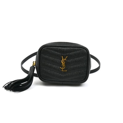 SAINT LAURENT サンローラン ベイビー ルー レザー チェーンショルダー ショルダーバッグ ブラック 635088 レディース【中古】【美品】