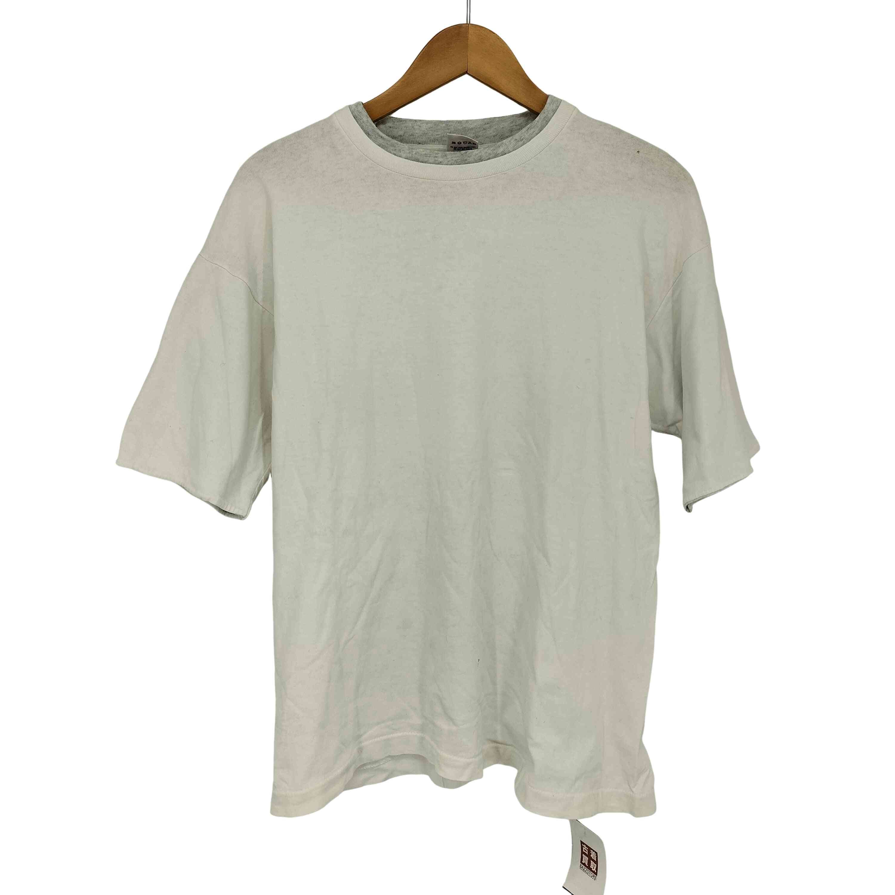 80-90s USA製 コットン フェイクレイヤード シングルステッチ クルーネック ショートスリーブ Tシャツ【1142441050486】