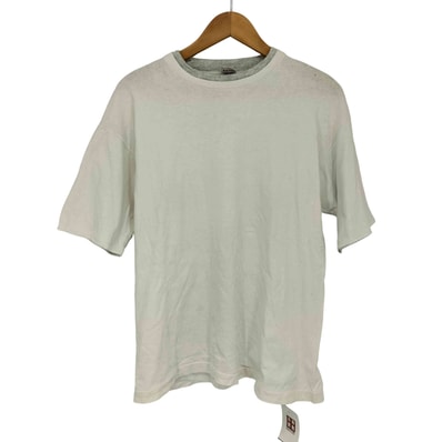 80-90s USA製 コットン フェイクレイヤード シングルステッチ クルーネック ショートスリーブ Tシャツ【1142441050486】