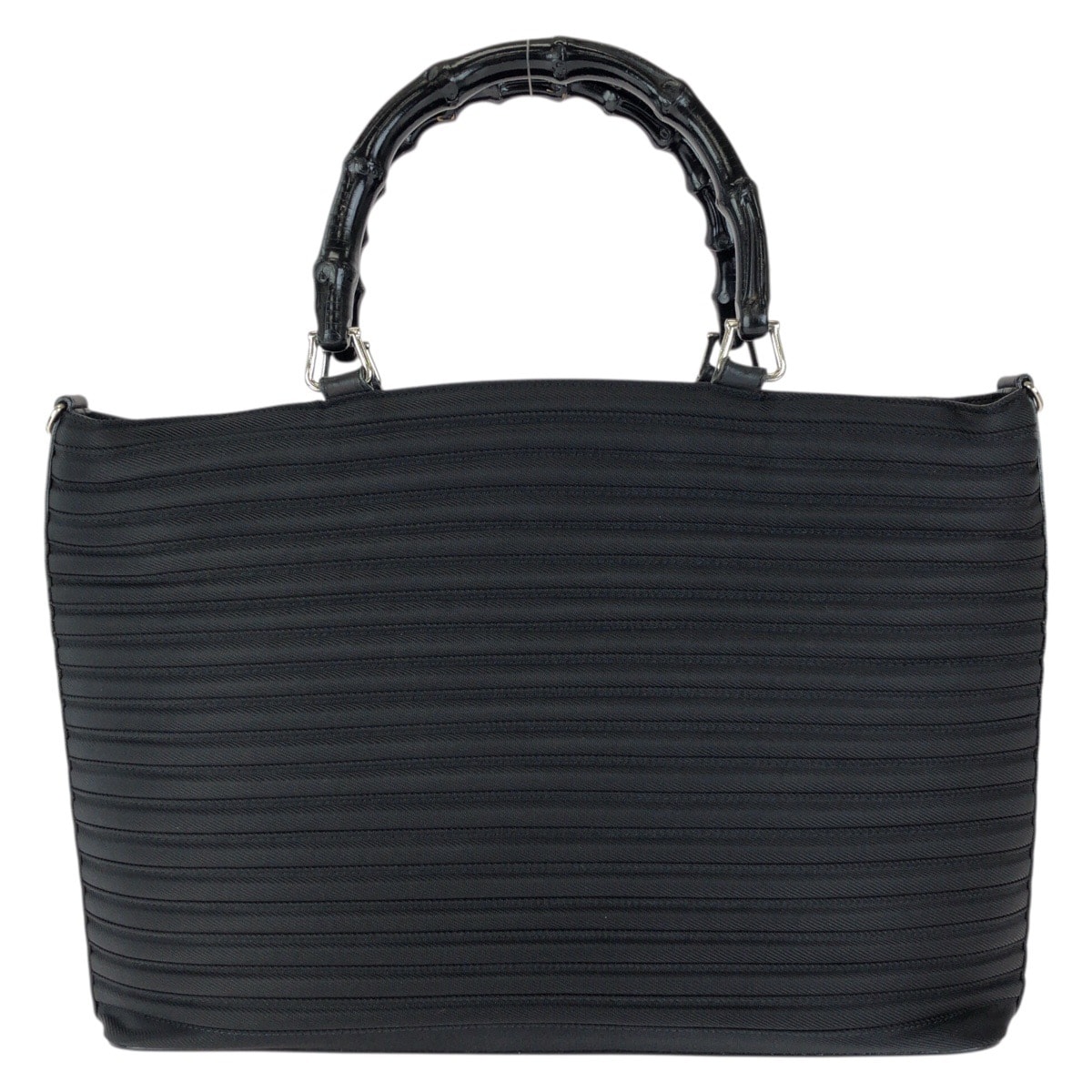 GUCCI グッチ バンブー ブラック 黒 シルバー金具 ナイロン レザー/ トートバッグ 604600 【中古】
