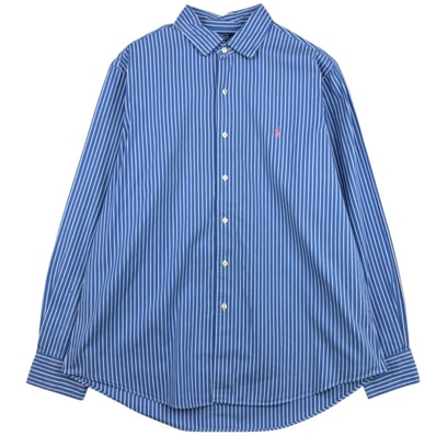 古着 ラルフローレン Ralph Lauren CUSTOM FIT 長袖 コットンストライプシャツ メンズXL相当/eaa643457