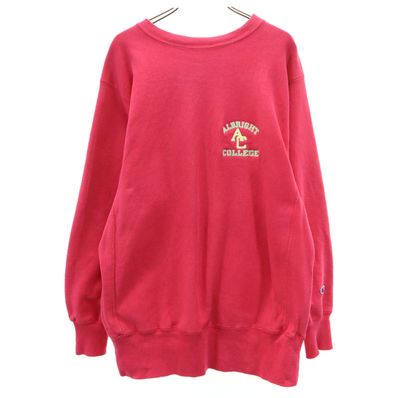 Champion チャンピオン 90s USA製 刺繍タグ オールド 長袖 リバースウィーブ スウェット トレーナー L ピンク