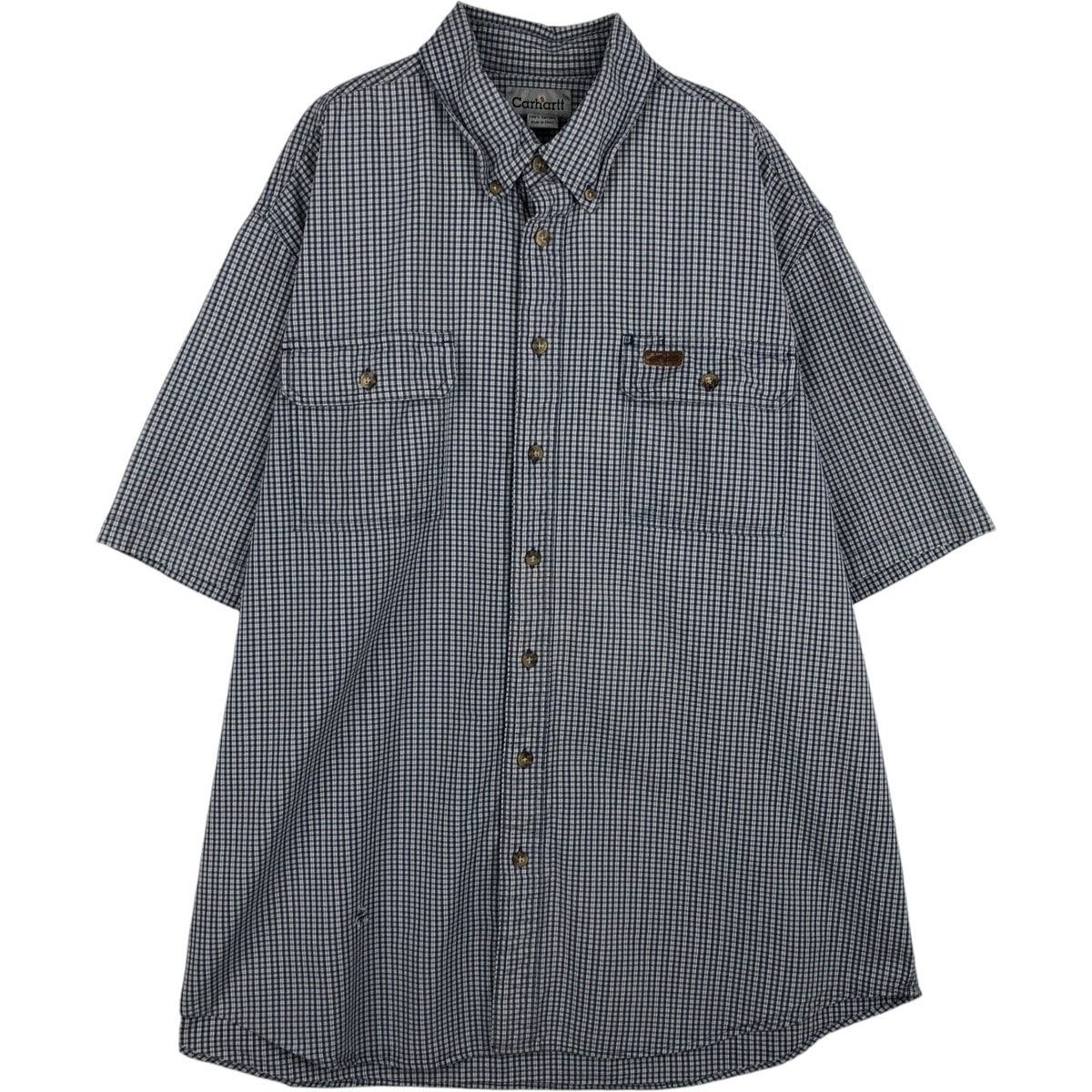 古着 カーハート Carhartt チェック柄 半袖 ボタンダウン ワークシャツ メンズXL相当/eaa637826