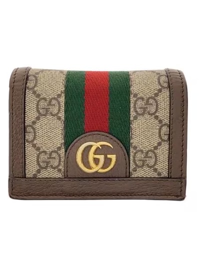 GUCCI GG Supreme Ophidia GG Card Case Wallet "Beige/Ebony"