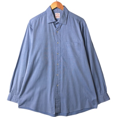 古着 ブルックスブラザーズ Brooks Brothers Est.1818 ワイドカラー 長袖 コットンシャツ メンズXL相当/eaa585290