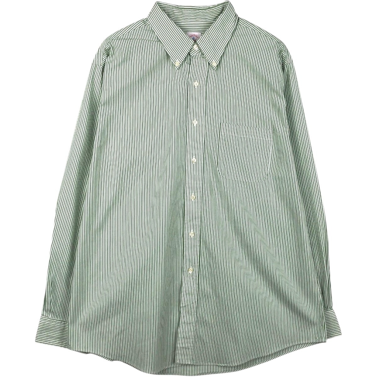 古着 ブルックスブラザーズ Brooks Brothers Est.1818 SLIM FIT 長袖 ボタンダウンストライプシャツ USA製 メンズXL相当/eaa666213