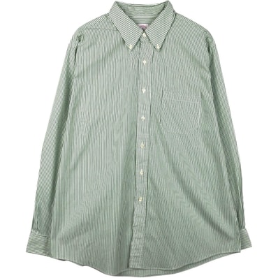 古着 ブルックスブラザーズ Brooks Brothers Est.1818 SLIM FIT 長袖 ボタンダウンストライプシャツ USA製 メンズXL相当/eaa666213