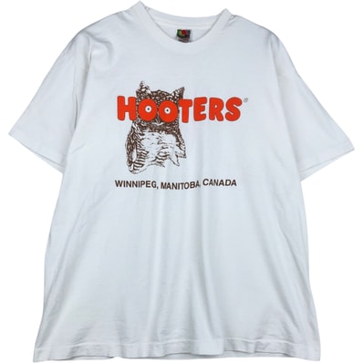 古着 00年代 フルーツオブザルーム FRUIT OF THE LOOM HEAVY cotton HOOTERS フーターズ アドバタイジングTシャツ カナダ製 メンズXL相当/eaa645820