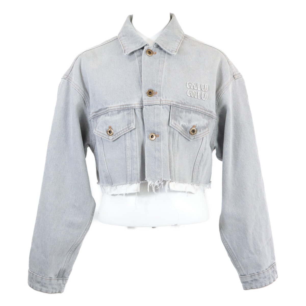 ミュウミュウ 【国内正規/23年製】GWB148 S231 13LF クロップド デニム 36