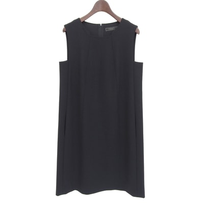 フォクシー 美品 バックジップ ノースリーブ ワンピース レディース ウール混 ブラック 40 37794-AOFI13P 40