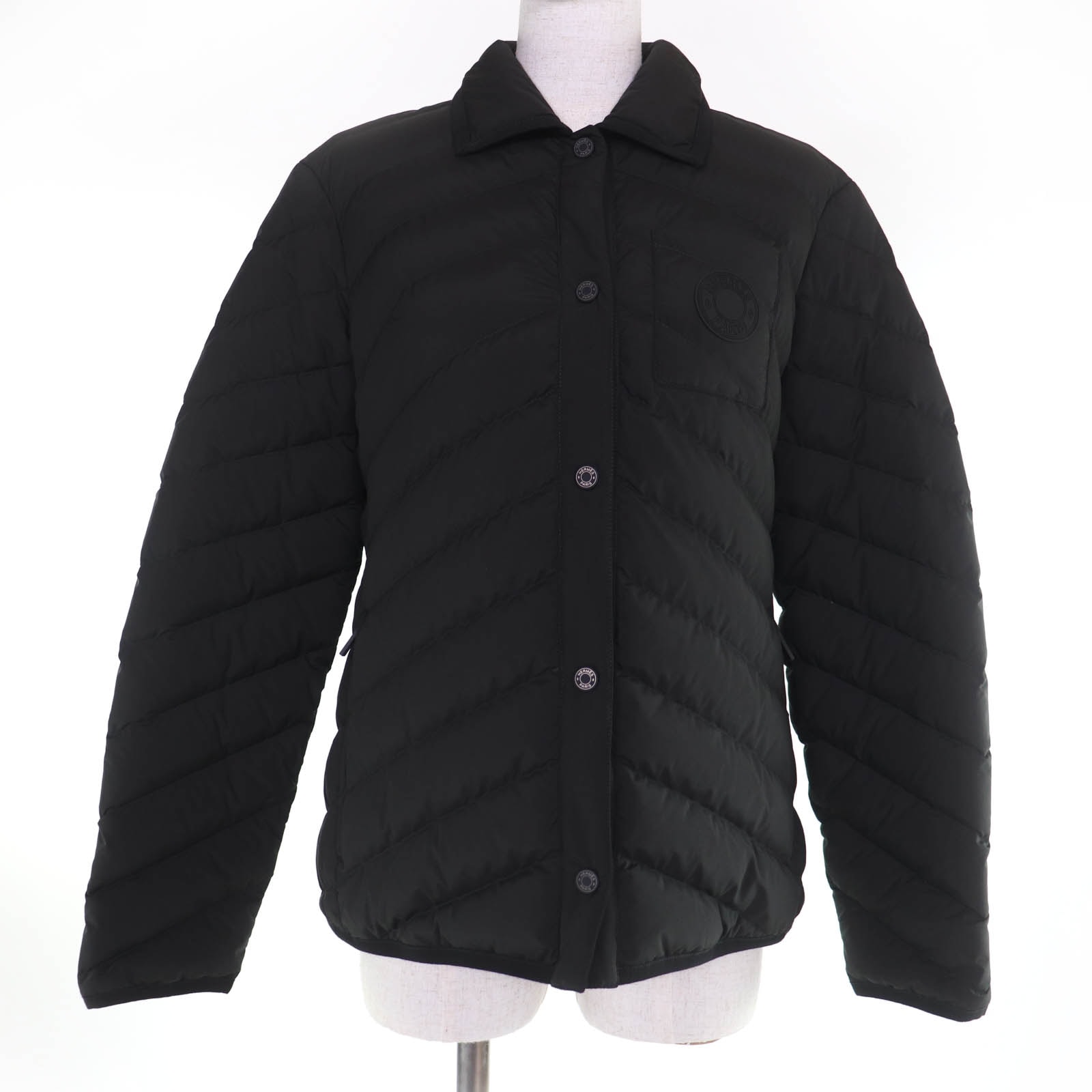 極美品 エルメス ダウンジャケット ブラック レディース 40 4H0168DR