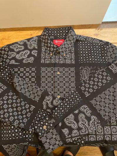 Supreme Paisley Grid Shirt "Black"