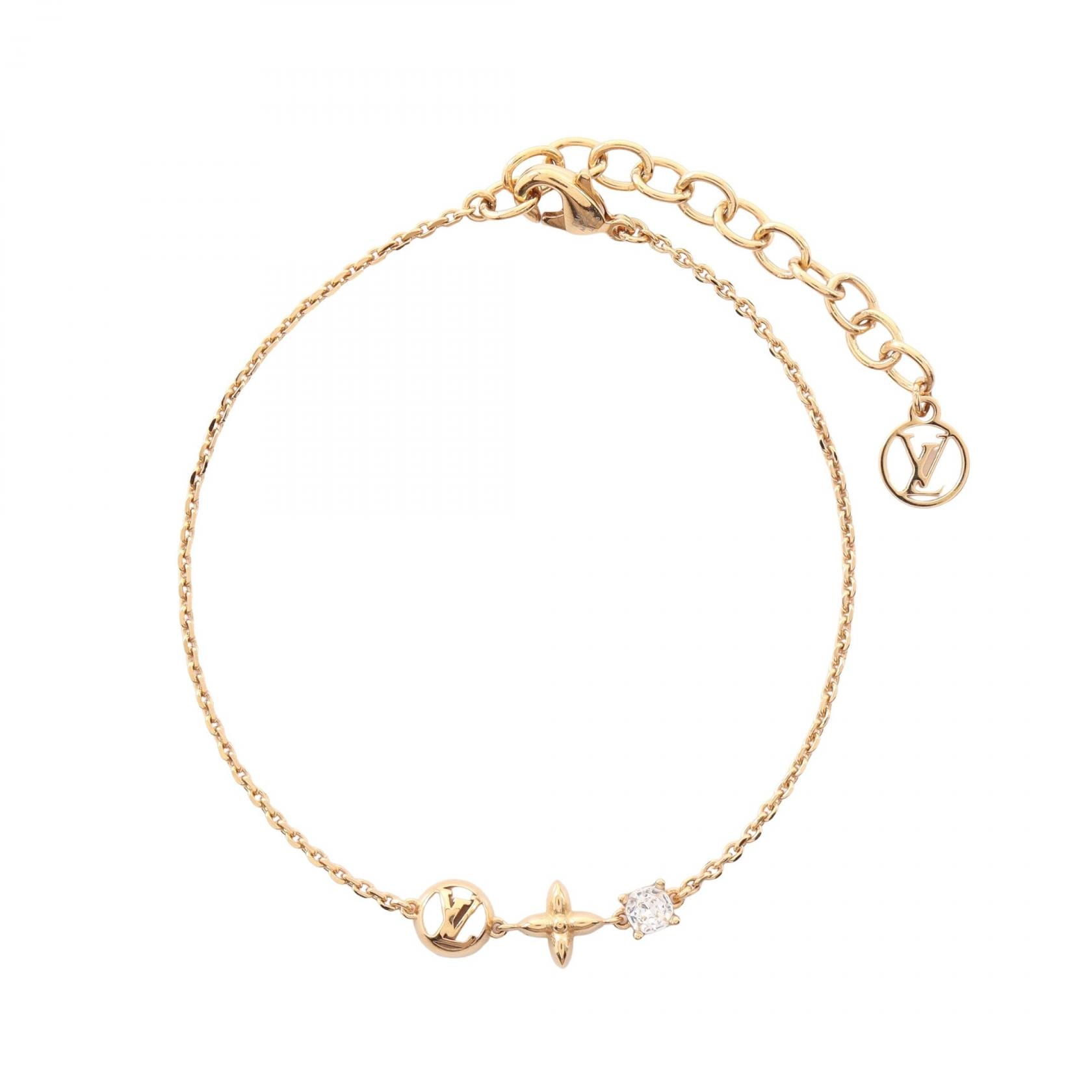 ルイ・ヴィトン LOUIS VUITTON プティ ルイ ブレスレット アクセサリー GP(ゴールドメッキ) ラインストーン レディース ゴールド系 / クリア系 M00374 【中古】