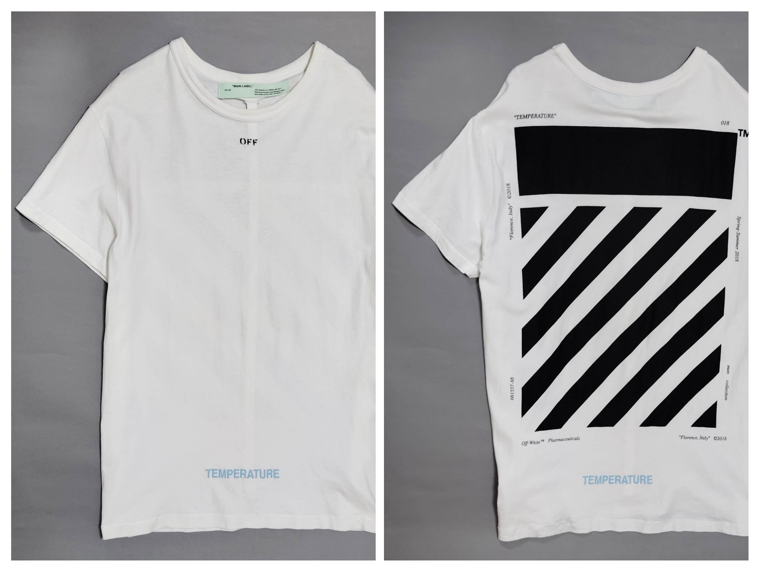 オフホワイト バッグプリントロゴ Tシャツ